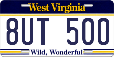 WV license plate 8UT500