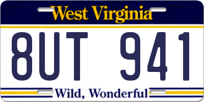 WV license plate 8UT941