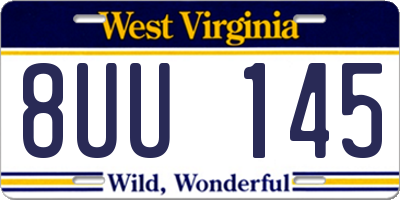 WV license plate 8UU145