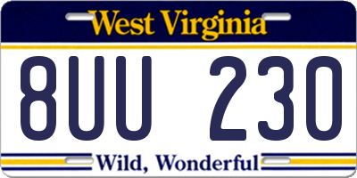 WV license plate 8UU230