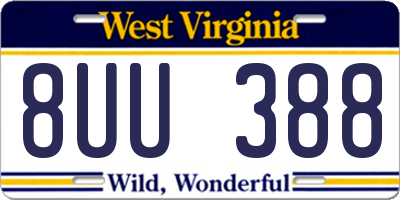 WV license plate 8UU388