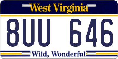 WV license plate 8UU646