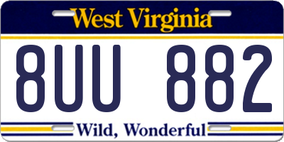 WV license plate 8UU882