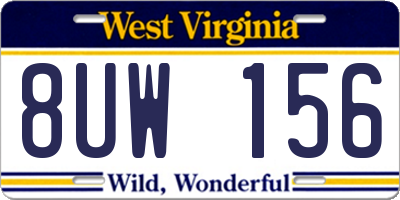 WV license plate 8UW156