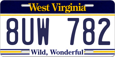 WV license plate 8UW782