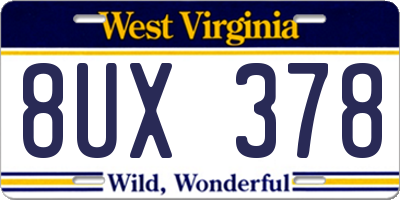 WV license plate 8UX378