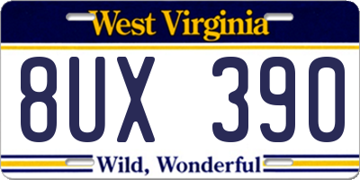 WV license plate 8UX390