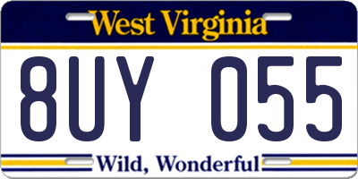WV license plate 8UY055