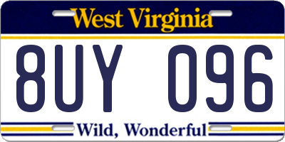 WV license plate 8UY096