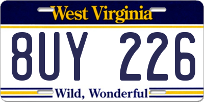WV license plate 8UY226