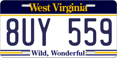 WV license plate 8UY559