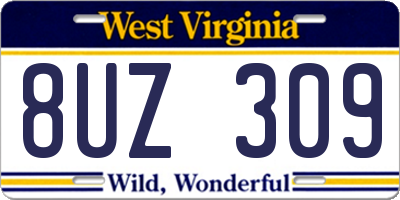 WV license plate 8UZ309