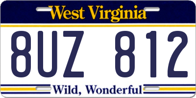 WV license plate 8UZ812