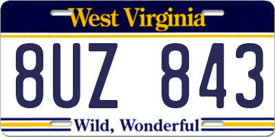 WV license plate 8UZ843