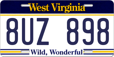 WV license plate 8UZ898