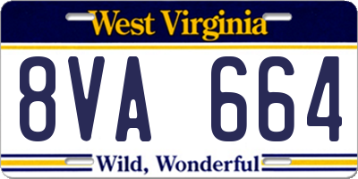 WV license plate 8VA664