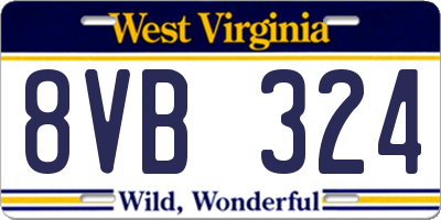 WV license plate 8VB324