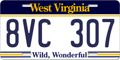 WV license plate 8VC307