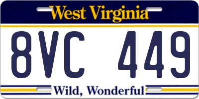 WV license plate 8VC449