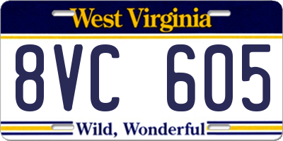 WV license plate 8VC605