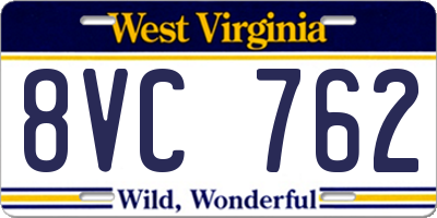 WV license plate 8VC762