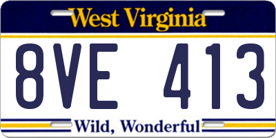 WV license plate 8VE413