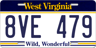 WV license plate 8VE479