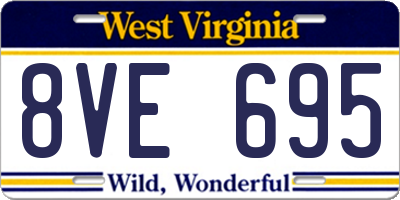 WV license plate 8VE695