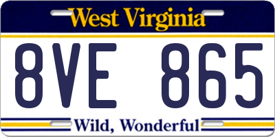 WV license plate 8VE865