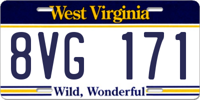 WV license plate 8VG171