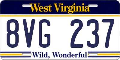 WV license plate 8VG237