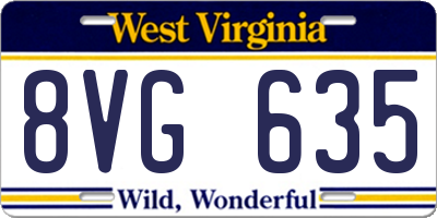 WV license plate 8VG635