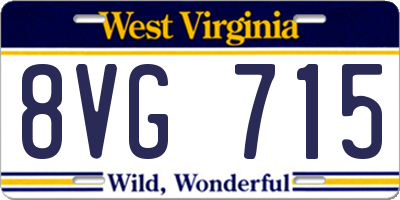 WV license plate 8VG715