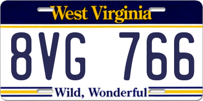 WV license plate 8VG766