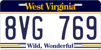 WV license plate 8VG769