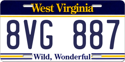 WV license plate 8VG887