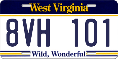 WV license plate 8VH101