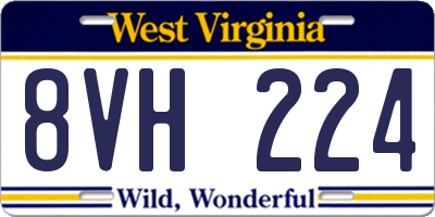 WV license plate 8VH224