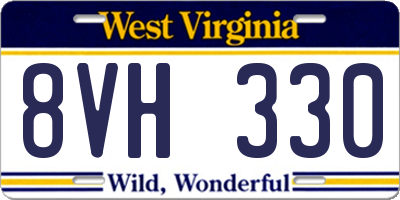WV license plate 8VH330