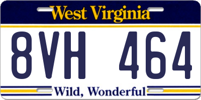 WV license plate 8VH464