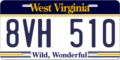 WV license plate 8VH510