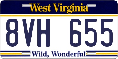 WV license plate 8VH655