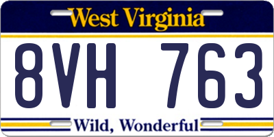 WV license plate 8VH763