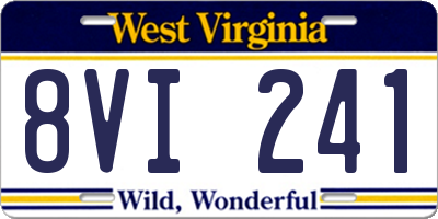 WV license plate 8VI241