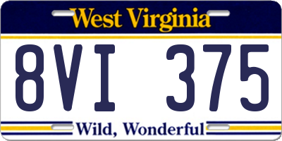 WV license plate 8VI375