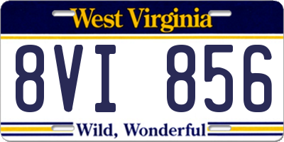 WV license plate 8VI856