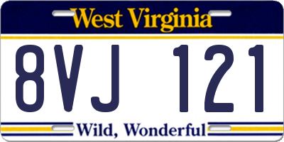 WV license plate 8VJ121