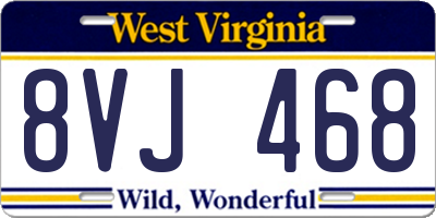 WV license plate 8VJ468