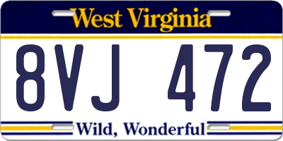 WV license plate 8VJ472