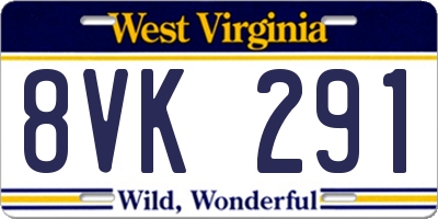 WV license plate 8VK291